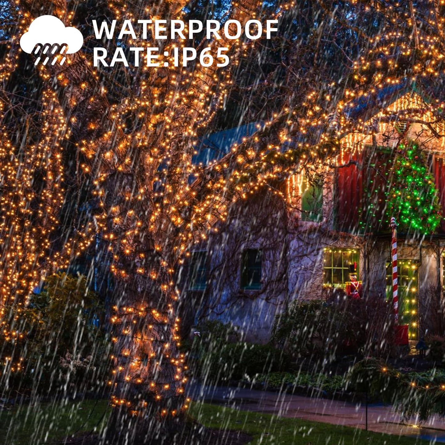 Green Convenience 33FT 100LED String Lights,Battery Christmas Music Light Waterproof,Motion Sensor Christmas Lights with 6 Modes for Indoor Outdoor Yard Patio Garden Xmas Tree Decor