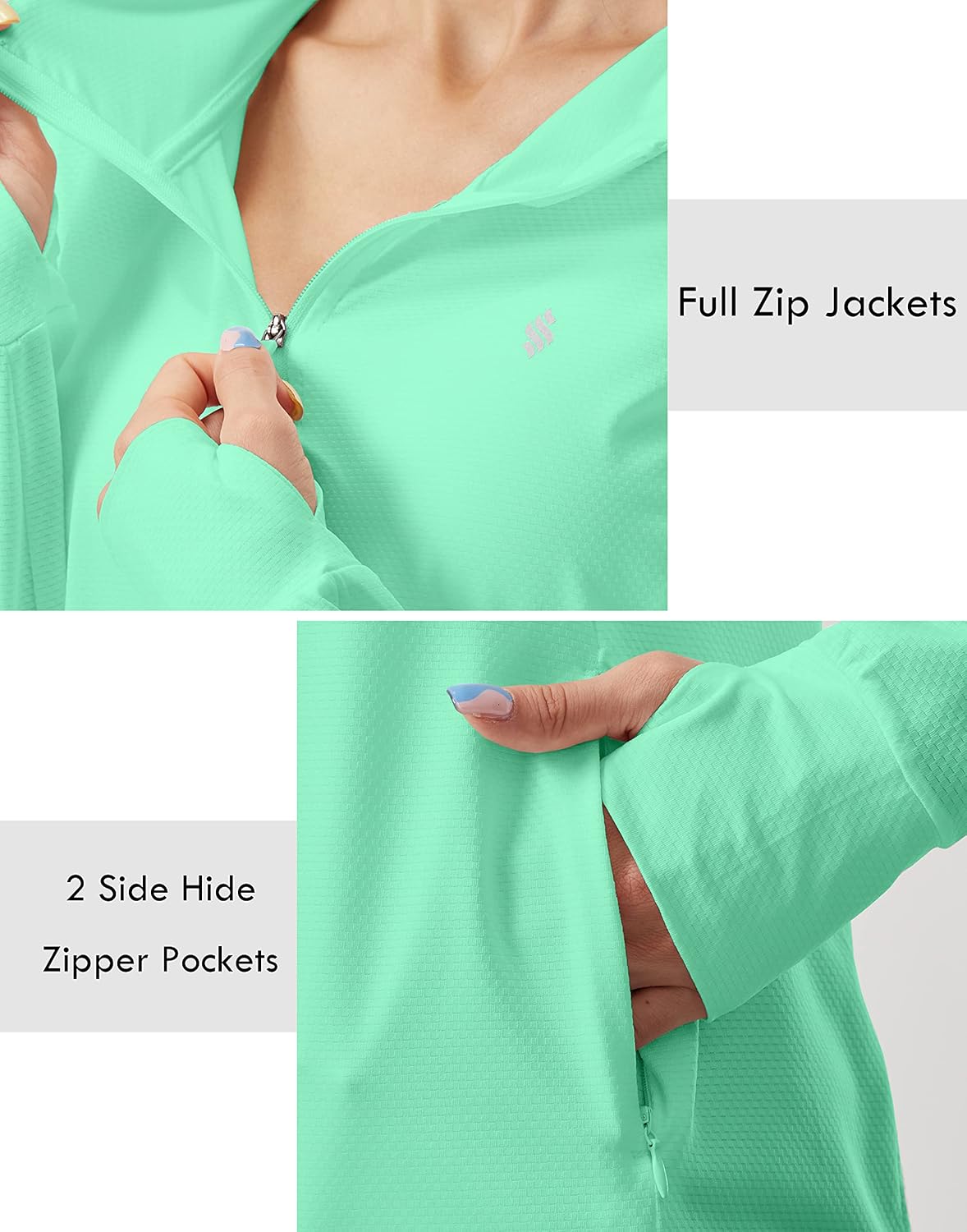 Soothfeel Women's Lightweight UPF 50+ Sun Protection Hoodie Jacket | Long Sleeve Outdoor Shirt with Pocket