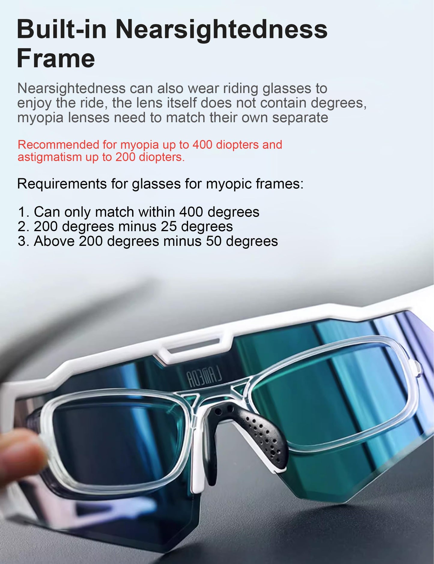 LAMEDA Polarized Sports Sunglasses for Men Women, High Definition UV Protection Cycling Glasses Sunglasses for Biking Fishing Running