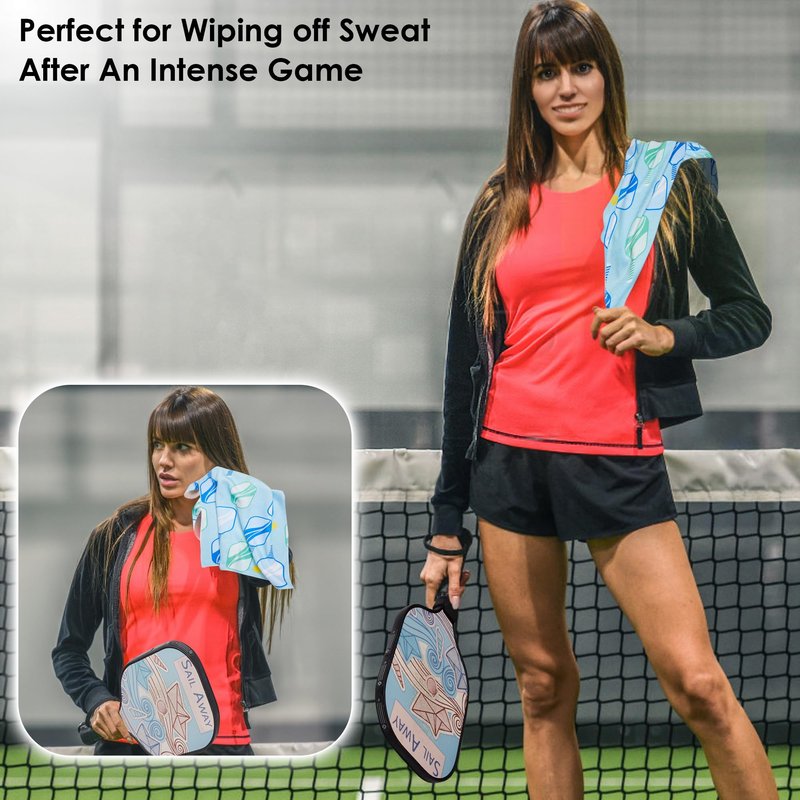 Retrora 6 Pcs Soft Pickleball Towel 15 x 17 Inch Absorbent Fast Drying Towels for Women Sweat Funny Pickleball Gifts for Men Women Hand Towel with Clip