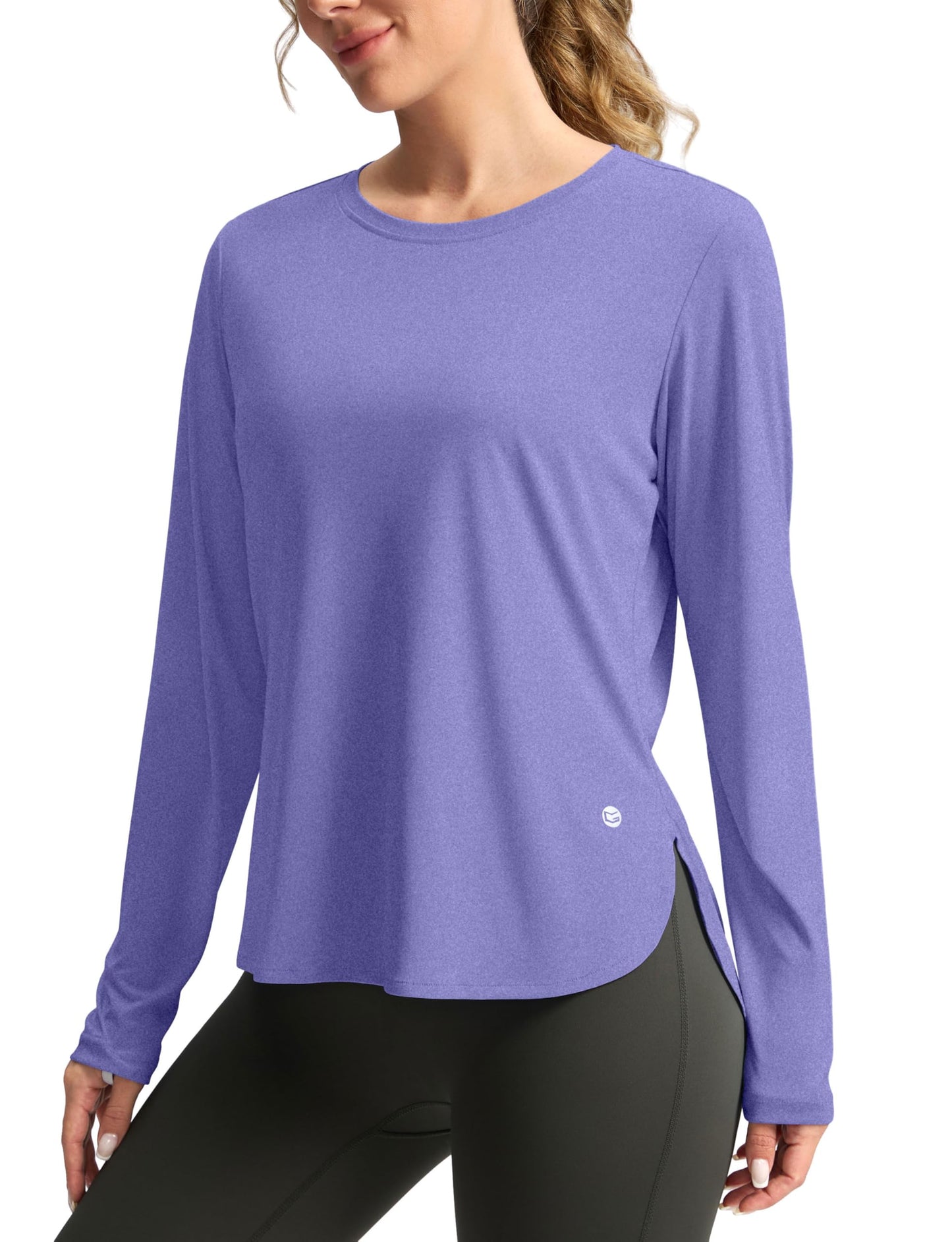 Women's Sun Shirts UPF 50+ Long Sleeve UV Protection Shirt Lightweight Quick Dry Workout Hiking Tops for Women(Heather Purple,XL)