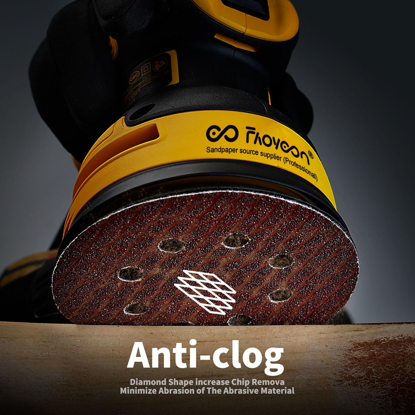 Faoyoon Sanding Disc 5 Inch 8 Hole Hook and Loop, Diamond Shape Orbital Sander Pads 40,60,80,100,120,150,180, 240,320,400 Grit, Sand Paper for Random Orbital Sander, 100-pack