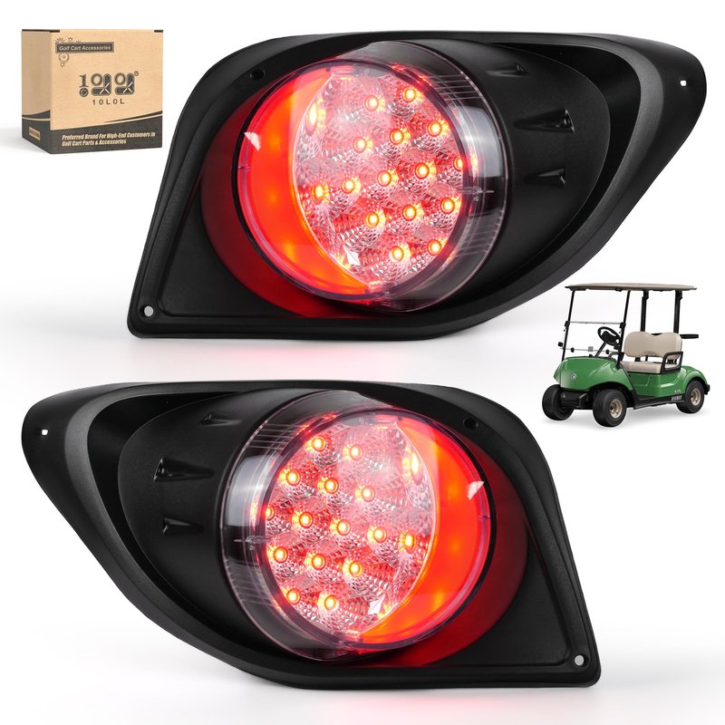 10L0L Golf Cart Tail Light for Yamaha Drive 2, 12V Golf Cart Rear Light Kit with 3 Wire, Compatible Lighting Assembly Driver & Passenger Side Replacement (For Yamaha Drive2 - Taillight)
