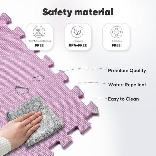32 Pack EVA Interlocking Foam Exercise Mats - Durable Puzzle Gym Flooring for Home Workouts & Play Areas | Blue, 24 in x 24 in x ½ in