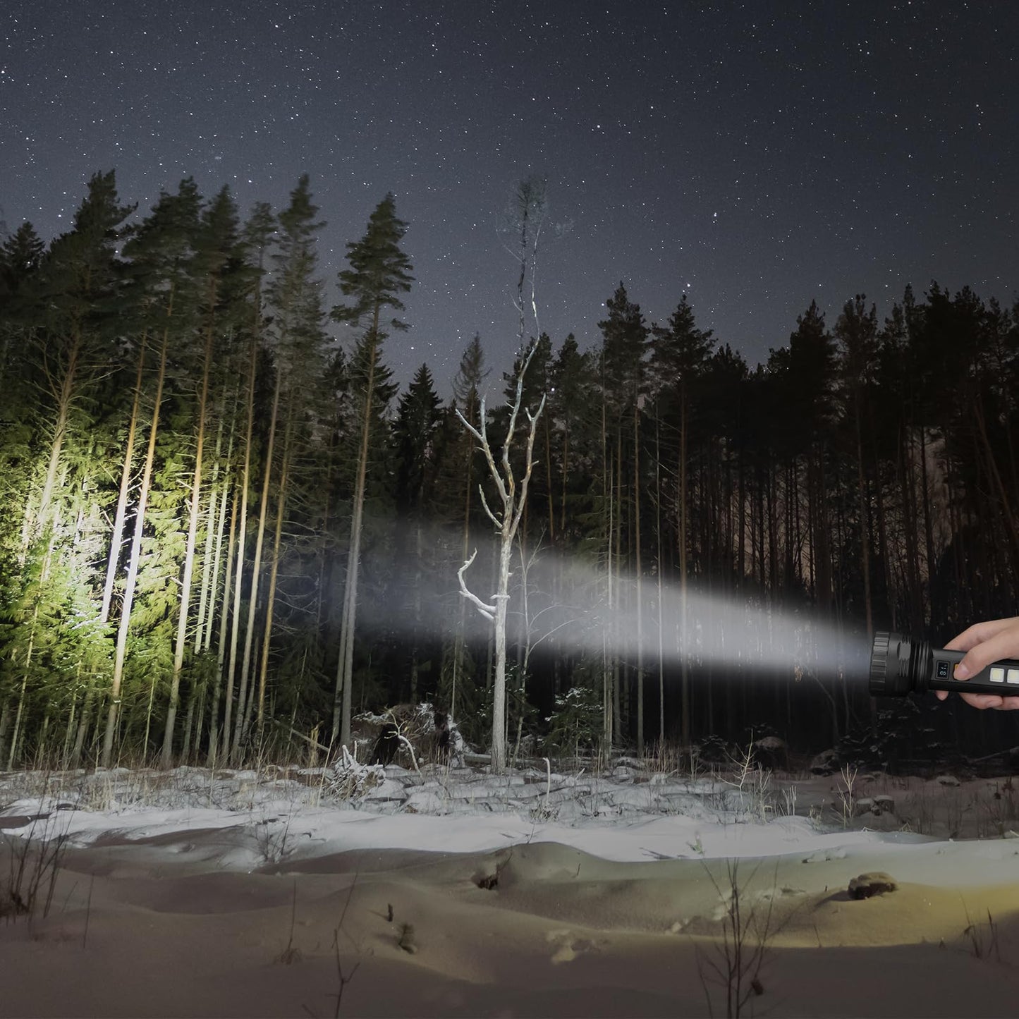 Solar Flashlights, 1500 Lumens Led Solar Powered Flashlights with Digital Display 2000mAh Battery Rechargeable Handheld Flashlights IP65 Waterproof Flashlights for Survival Emergencies, 1 Pack