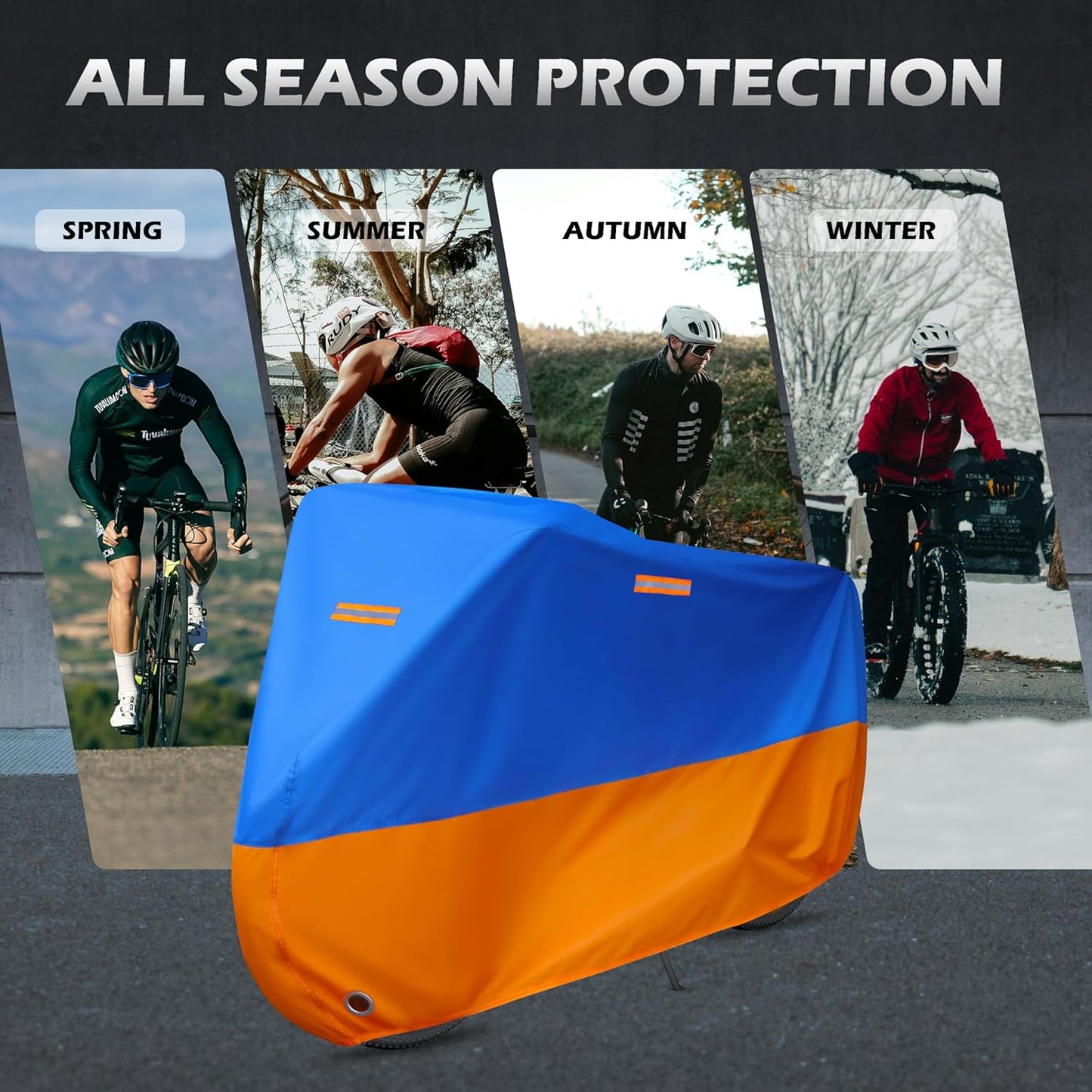 Skiennix Waterproof Bike Cover - Outdoor Protection Against Rain, Sun & Dust | XL Size for 1 Electric or Mountain Bike (Blue)