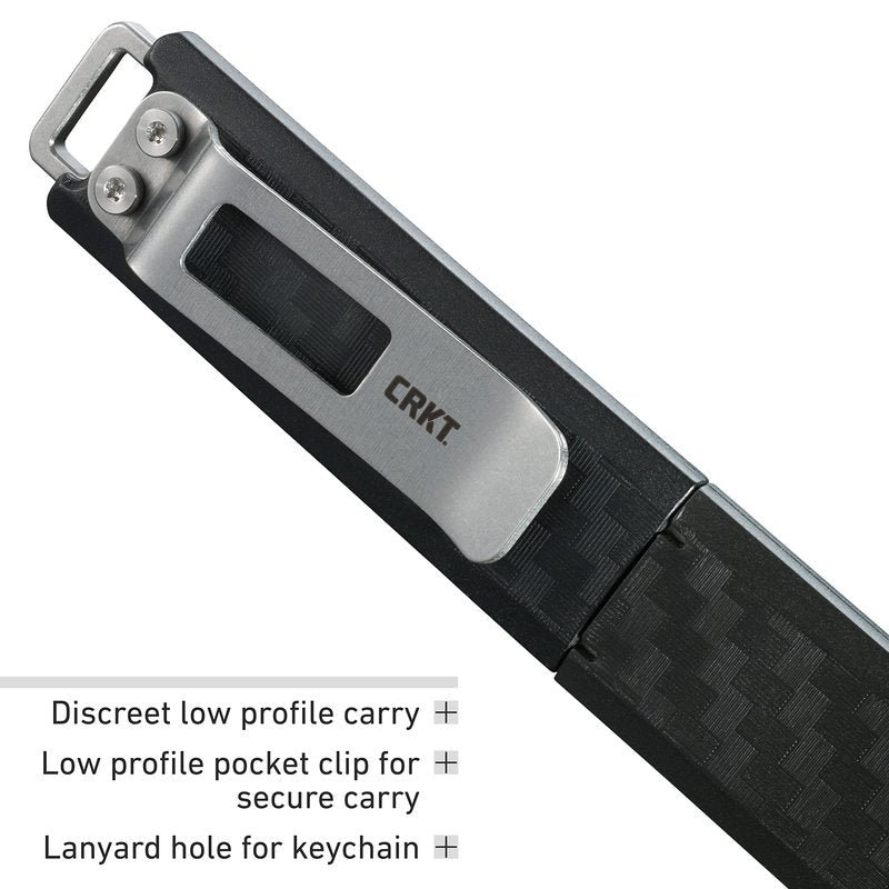 CRKT Scribe Fixed Blade Knife with Sheath: Stainless Steel Plain Edge Blade, Glass-Reinforced Nylon Handle, Pocket Clip, 2425