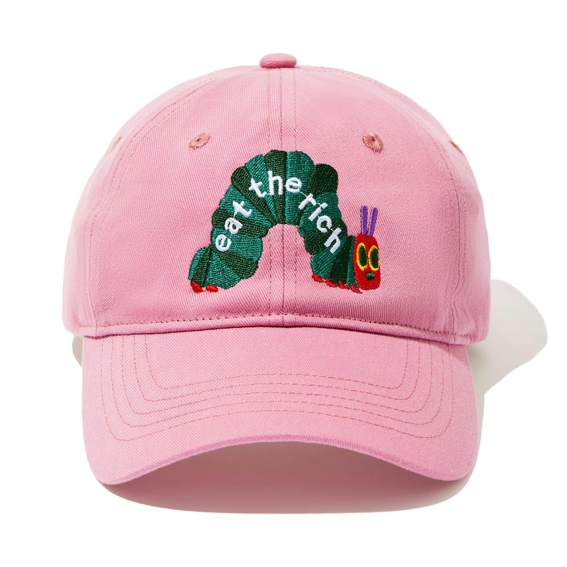 Eat The Rich Hungry Caterpillar Trendy Cute Hat Men & Women Baseball Cap Adjustable Cotton dad hat (Pink)