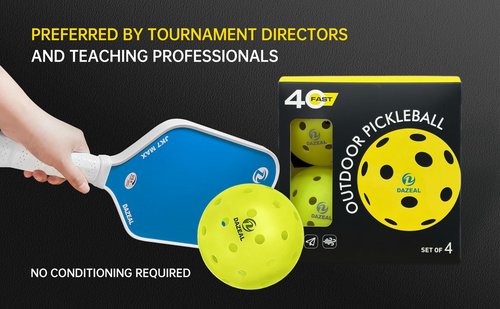 DAZEAL 40-Hole USAPA Pickleballs – Durable Outdoor Balls for Clubs & Beginners, Precision Drilled Holes & Seamless Design for Consistent Performance 12-Pack Value Set