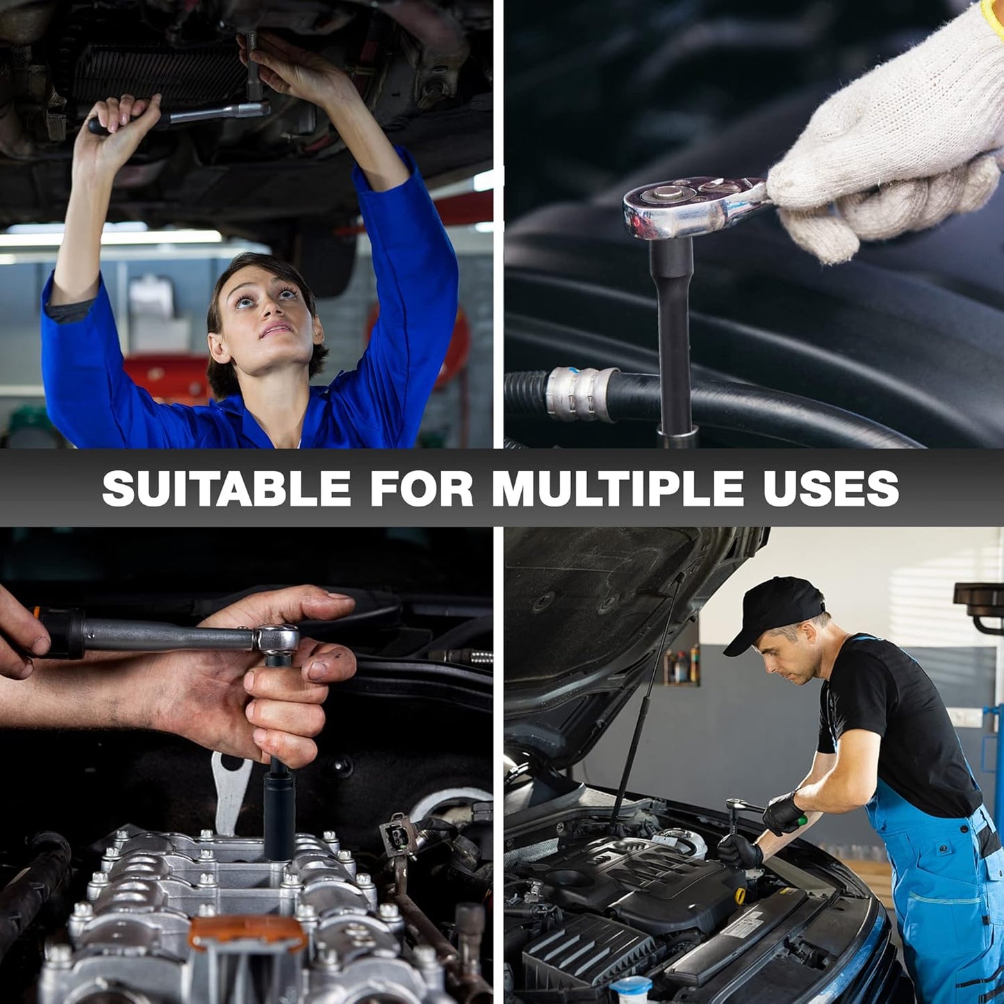 29-Piece Deep Impact Socket Set with Extensions | SAE & Metric Cr-V Steel