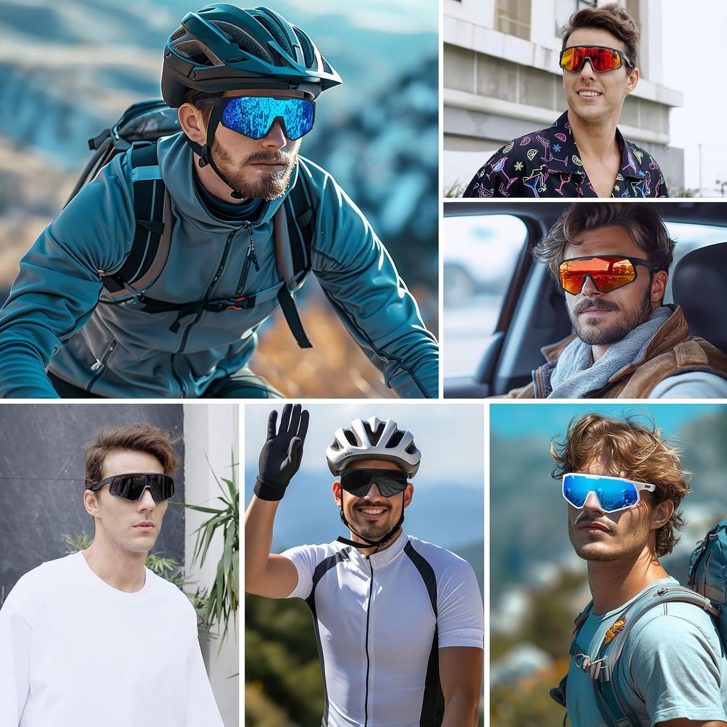 Polarized Sports Sunglasses - UV400 Protection for Men & Women | Wrap-Around Design for Cycling & Running