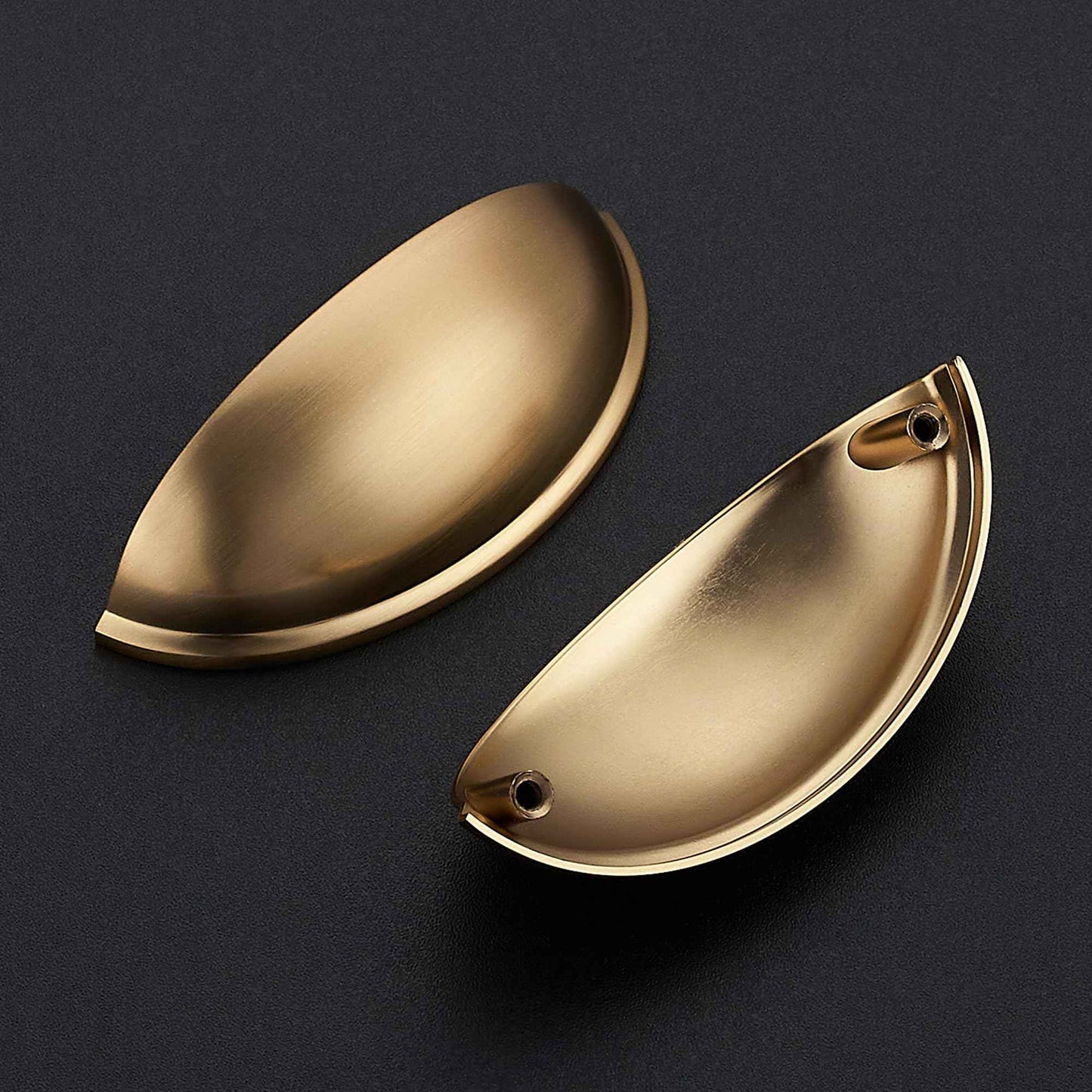 Ravinte 6 Pack 3" Drawer Pulls Champagne Bronze Cabinet Cup Pulls Kitchen Hardware Cabinet Handles Drawer Handles Knobs 3 inch Hole Center