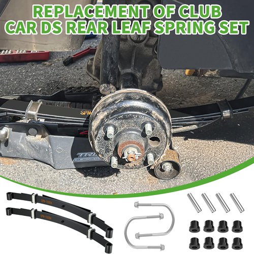 10L0L Golf Cart Heavy Duty Rear 4-Leaf Spring Kit with Bushings & Sleeves for Club Car DS Golf Cart Accessories OEM 102006501, 1014675, 1011149, 1012618, 1015583, 1012303, 1014902