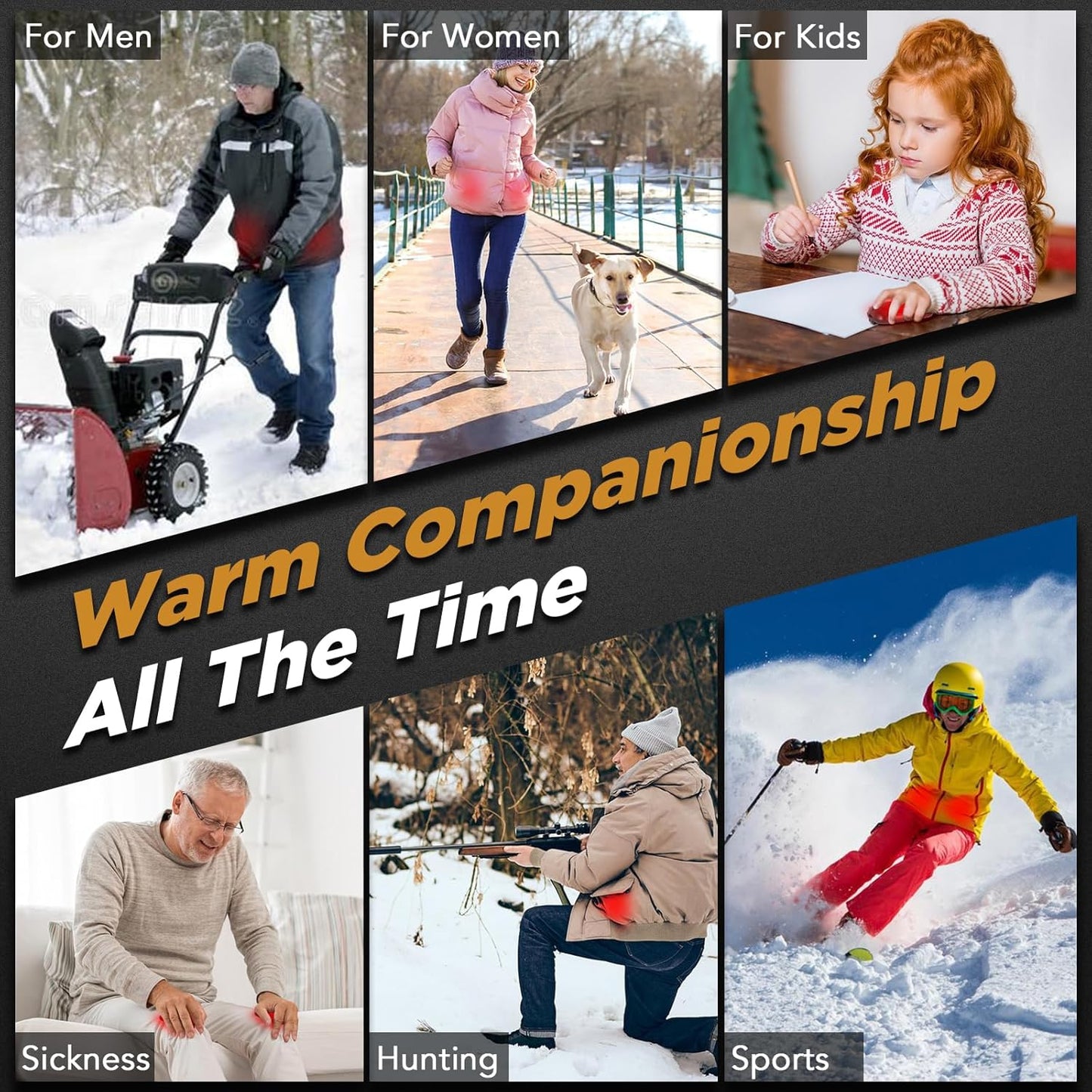 Skiennix Rechargeable Hand Warmers - Portable USB 2-in-1 Electric Warmers for Indoor/Outdoor Use | Gift for All Ages
