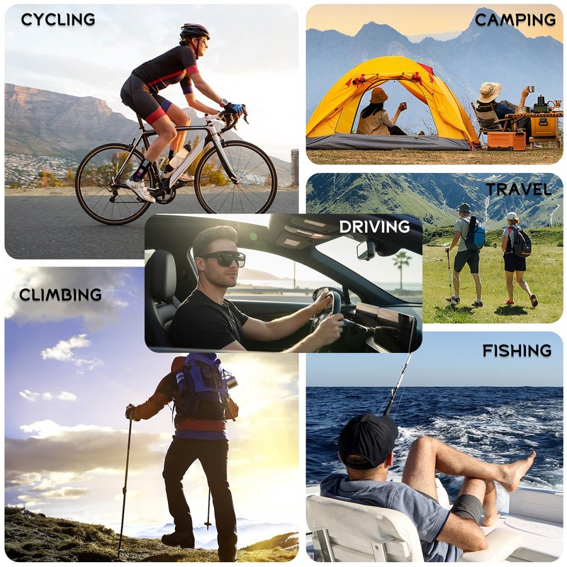FEISEDY Polarized Fit Over Glasses Sunglasses for Men Women, Sports Wrap Around for Driving Cycling Fishing B0315