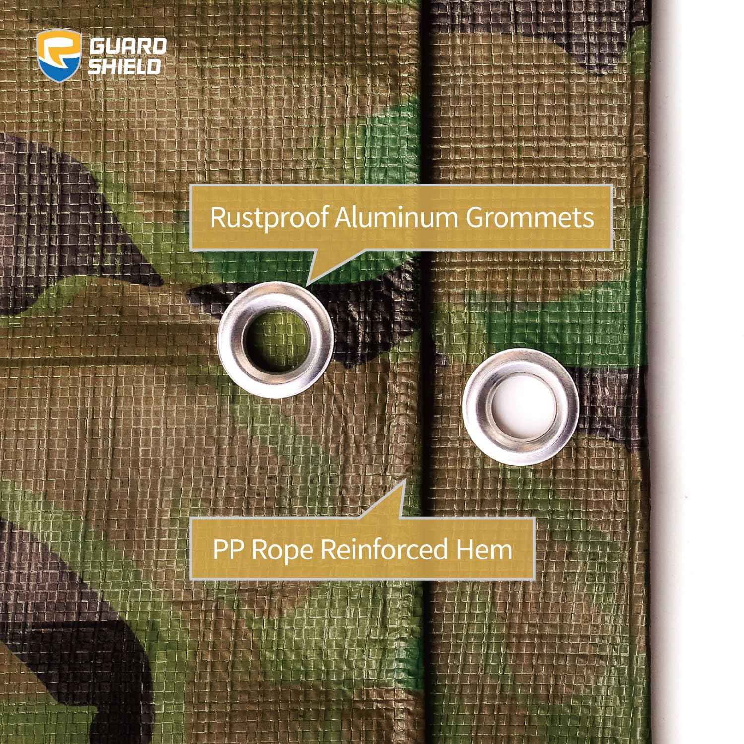 GUARD SHIELD Heavy Duty Camo Tarp Camouflage Tarps Waterproof 8x10 Feet Poly Cover 10mil