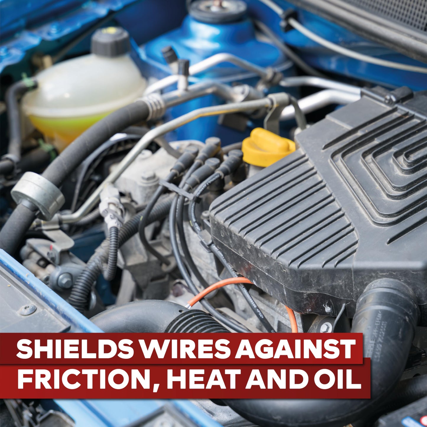 XFasten Wire Harness Tape, 2 Inches x 50 Feet (2-Pack), High Temp Wiring Loom Harness, Self-Adhesive Felt Cloth Electrical Tape for Automotive Engines, Noise Dampening, and Cable Protection