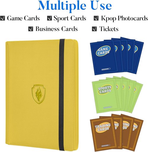 Fabmaker Premium 9-Pocket Card Binder - Sturdy Trading Card Album for 360 Cards | Yellow