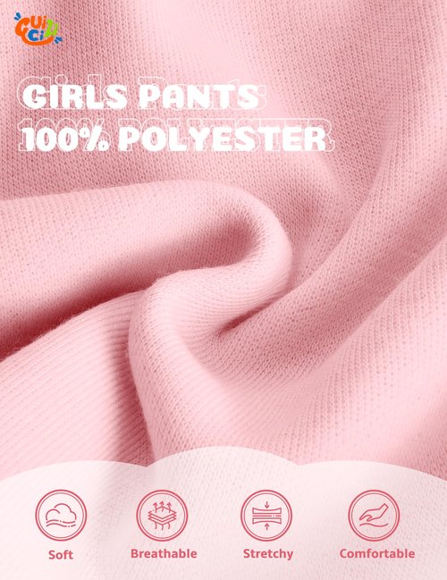 Guicizi Girls Jogger Pants Size 8 Sweatpants with Pockets Size 7 Soft Kids Sweat Athletic Sports Lounge Active Pants Girls Activewear Workout Clothes 2Pack
