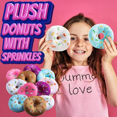 Bedwina Plush Donuts - 12-Pack Stuffed Donut Toys | Perfect Party Favors & Stocking Stuffers for Kids