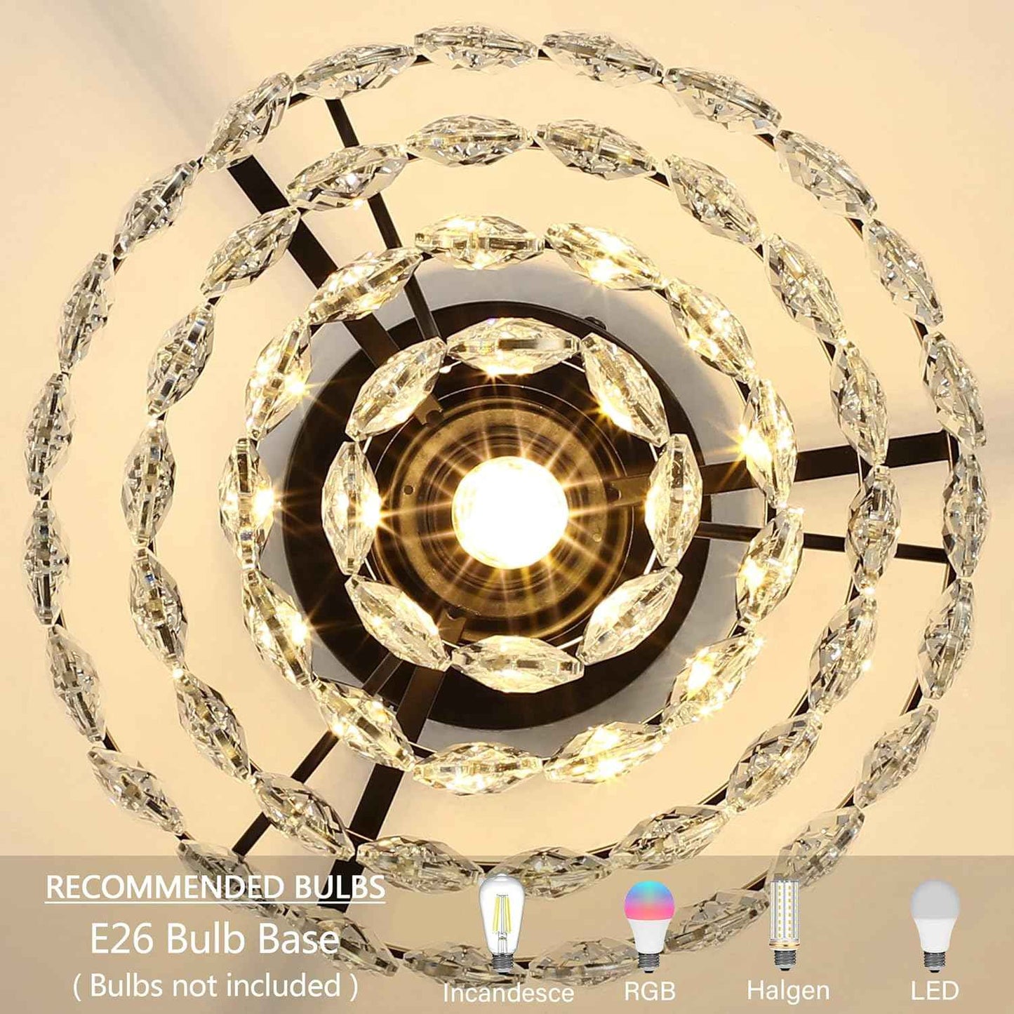 Gold Crystal Mini Chandelier - Modern Flush Mount Ceiling Light for Hallway & Bedroom