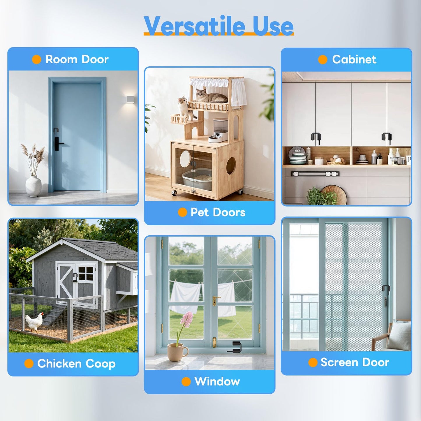 Mixizigoz New Patio Sliding Door Loop Lock - 2-3/8 Inch U-Shaped Loop Latch, 90/180 Degree Home Security Lock for Sliding Doors, Windows, Barns, Gardens, Screens (Black-1 Pc)