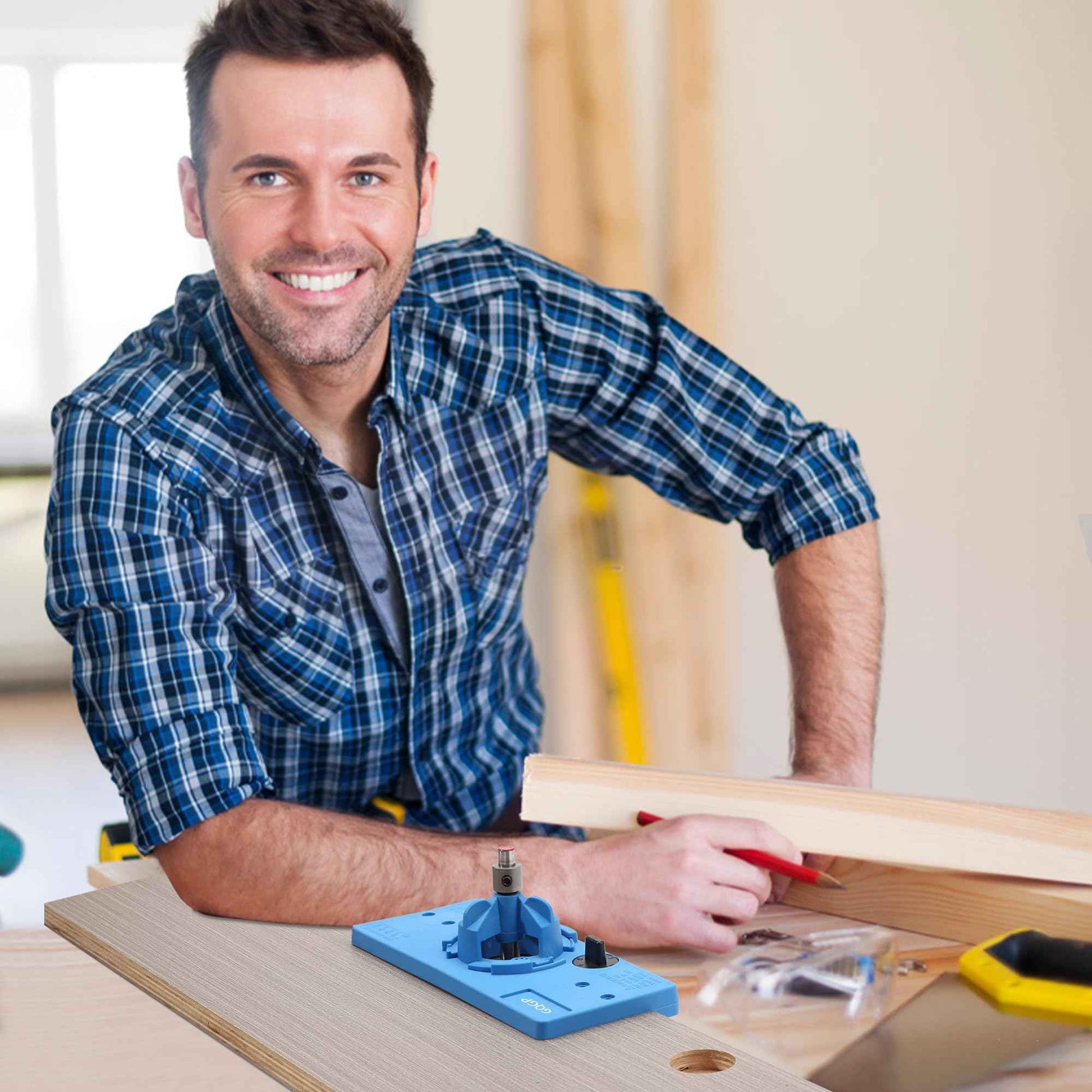 35mm Hinge Jig Concealed Hinge Hole Saw Jig Higne Drilling Jig Hole Guide Woodworking for Kitchen Cabinet Door Hinge