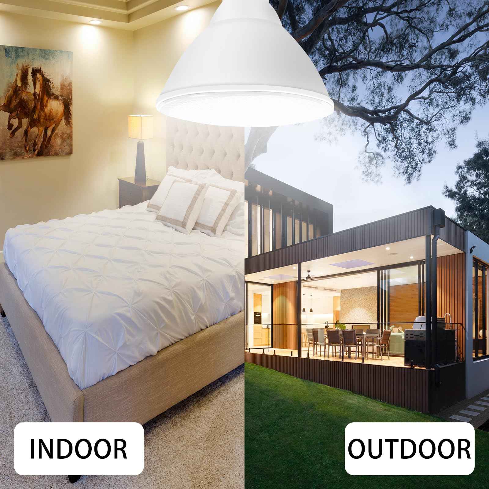 LOXYEE PAR38 LED Outdoor Flood Light Bulbs 4 Pack，Dimmable 20W(200W Equivalent) E26 Base Flood Light Bulbs,2700K Soft White 1800 Lumens LED Flood Light for Outdoor Garden,Garage,Yards