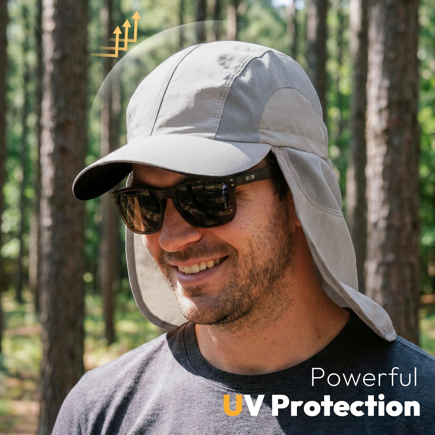 Mens Sun Hat with Breathable Mesh Sun Hats for Men Fishing Hat Gray