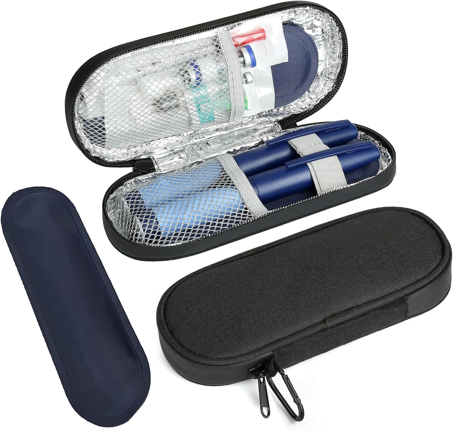Skiennix Insulin Pen Cooler Case - Travel-Friendly Design with 2 Reusable TSA-Approved Ice Packs | Black