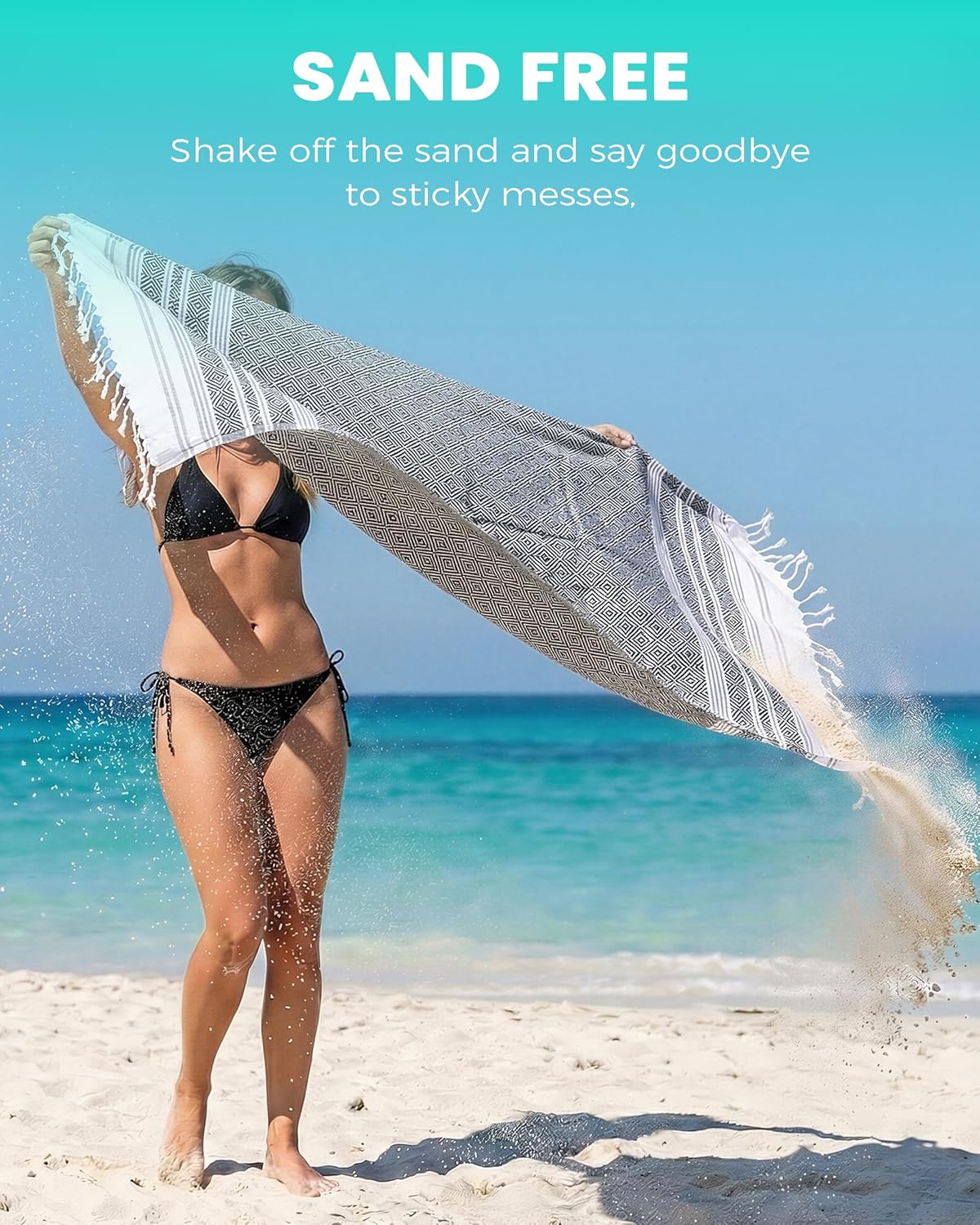 Skiennix Turkish Beach Towel - Quick Dry & Sand Free | Perfect Gift for Men, Dads, & Grandpas