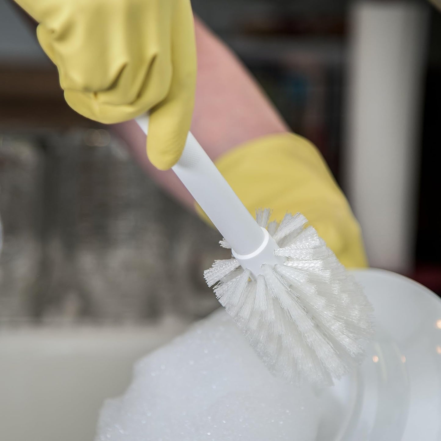 SPARTA Plastic Household Dish Brush - Lightweight & Break-Resistant Cleaning Tool | 11 Inches, White