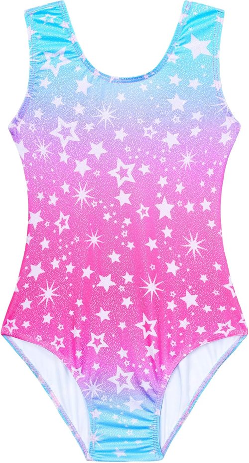 Domusgo Gymnastics Leotards - Sparkly One-Piece Tumbling Outfit for Girls | Comfortable Fit