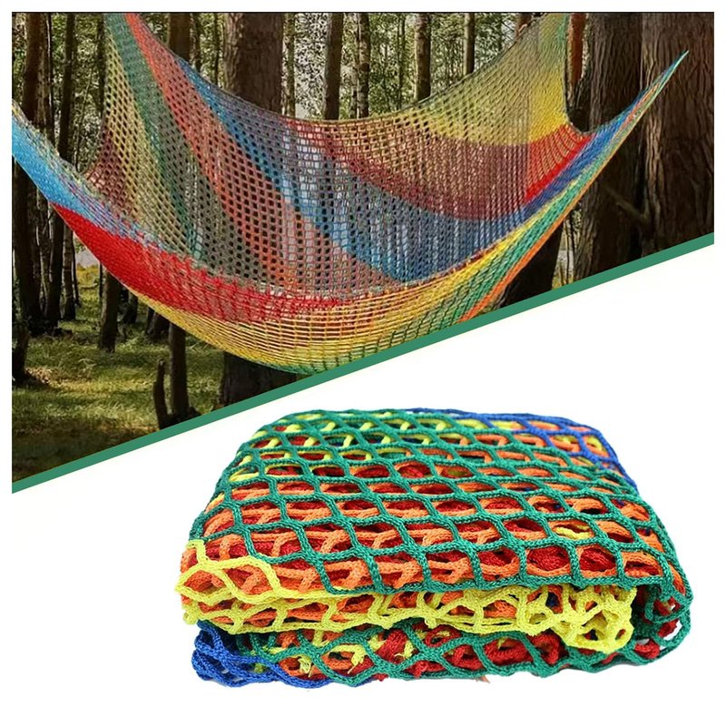 PSYCHEJOYS Climbing Cargo Net, Double Layers Playground Safety Net, Rope Bridge Nets, Small Aperture Hammock Net, for Treehouse,Obstacle Training,Back Yard(Size:1x3m)