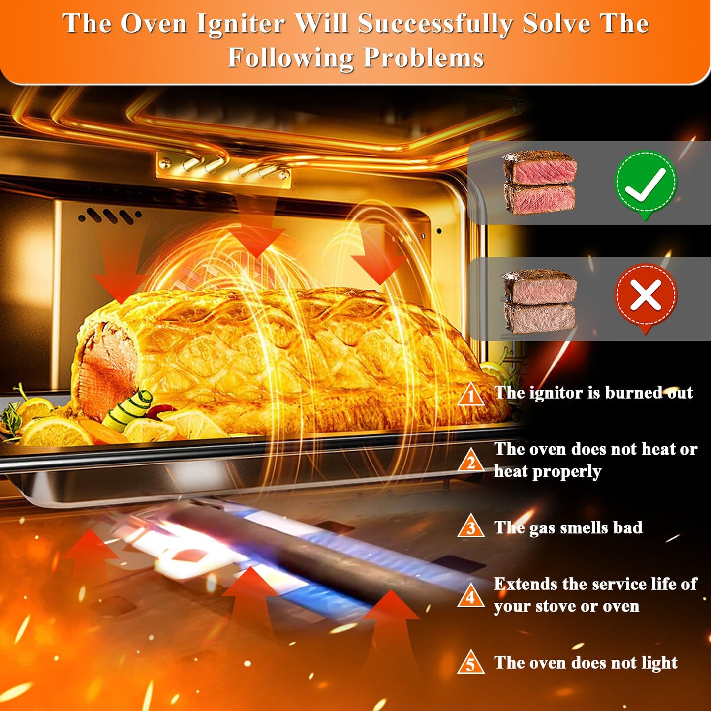 025-32625-000 Norton 271N Furnace Hot Surface Ignitor 025-32626-000 With Plug for Yor-k Cole-man Ev-con Lu-xaire Replace S1-025-32625-000 025-31801-000 S1-025-35325-000 By Cenipar