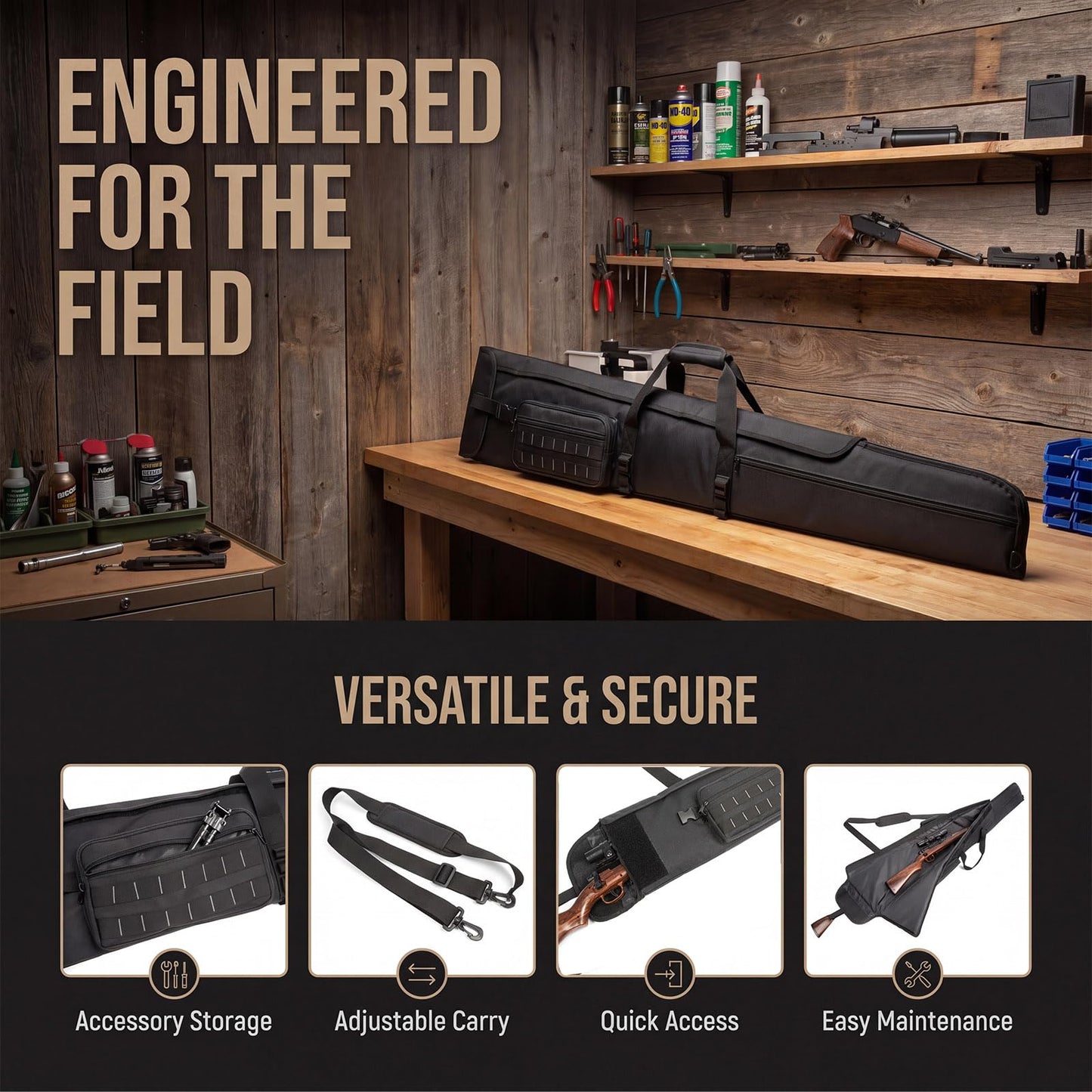 INSSTUID Rifle Case Soft Shotgun Cases Long Gun Bag for Hunting Shooting