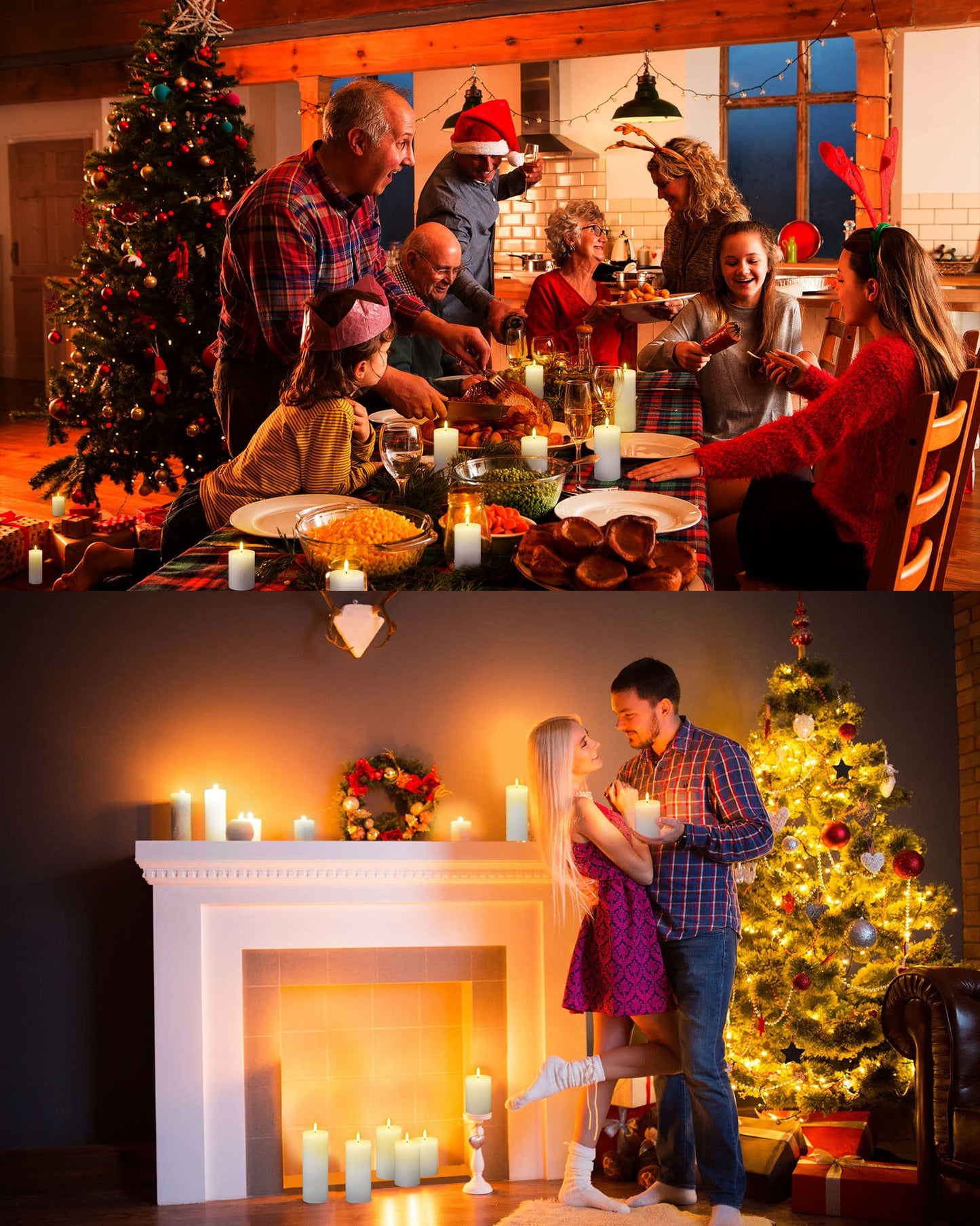 Leelosp 10 Pcs LED Flameless Candles with Remote Battery Operated Flickering Pillar Candles Fake Electric with Timer White Flat Top for Outdoor Home Decor D3 x H 4" 5" 6" 7" 8"