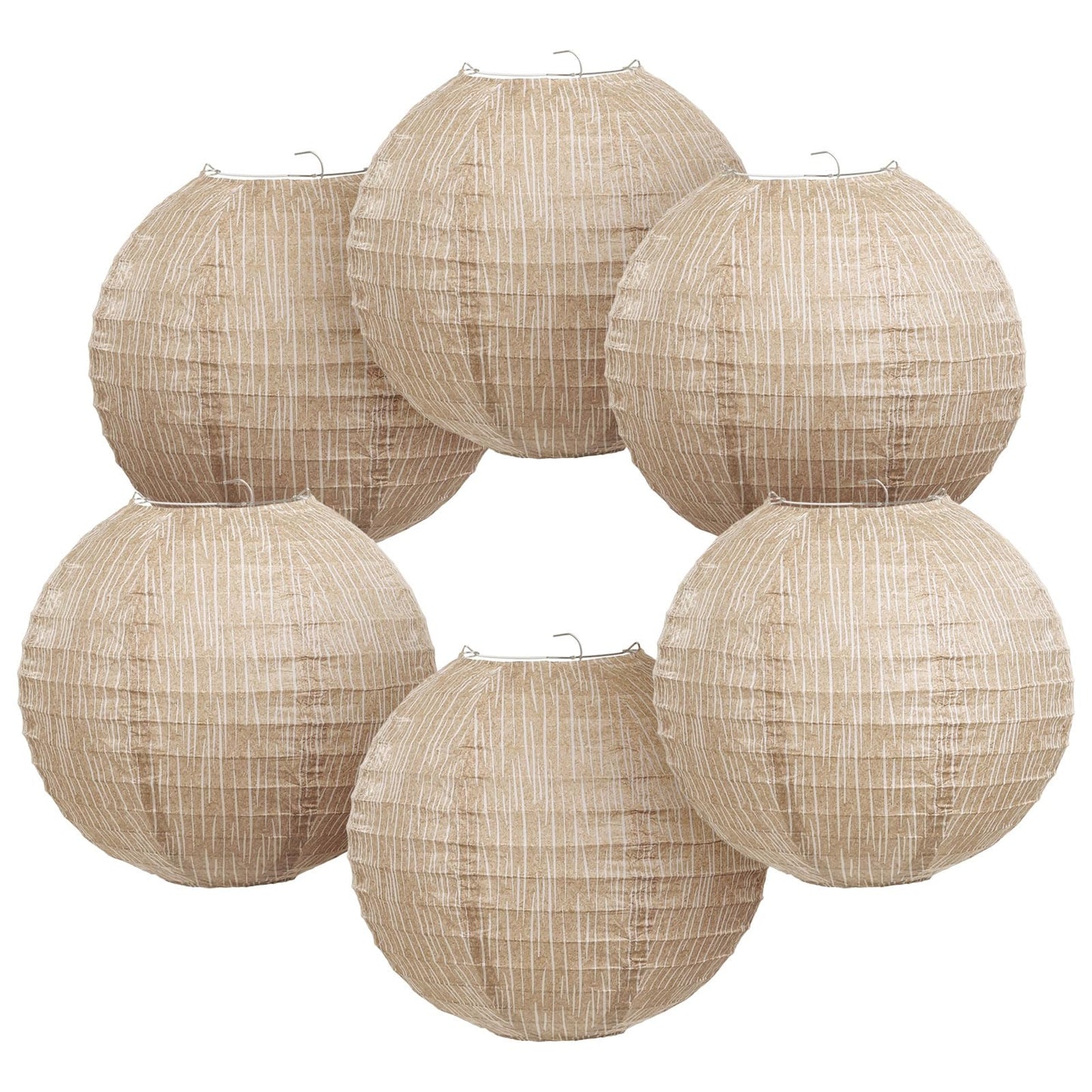 LIHAO 10 inches Paper Lanterns Print Burlap Chinese Lanterns for Boho Classroom Decor Farmhouse Classroom Decorations Boho Themed Party Baby Showers Wedding Birthday (6PCS)