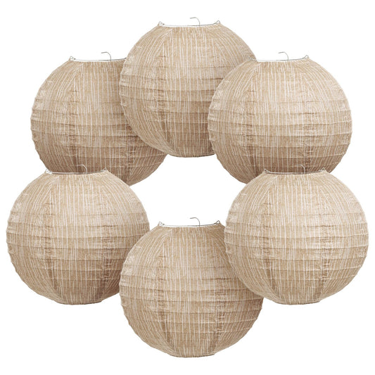 LIHAO 10 inches Paper Lanterns Print Burlap Chinese Lanterns for Boho Classroom Decor Farmhouse Classroom Decorations Boho Themed Party Baby Showers Wedding Birthday (6PCS)