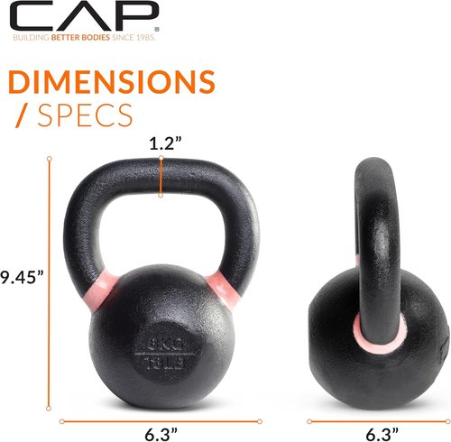 Cap Barbell Cast Iron Kettlebell - Durable Competition Weight for Strength Training | 35 lbs