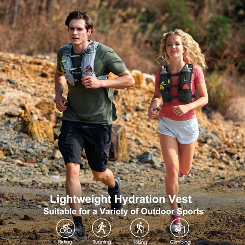 Running Vest with Water Bladder 1.5 Liter, Small Hydration Water Vest, Lightweight Hydration Pack Multi-Pocket 11x - for Hiking Race Trail Marathon for Women Men