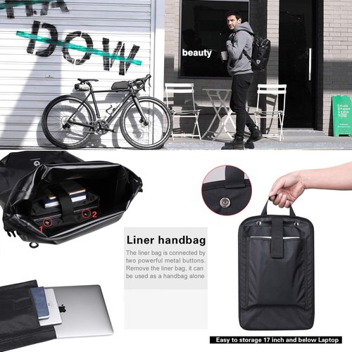 HUNTVP 27L Bike Pannier Bag Backpack Multifunctional Bicycle Bag Cycling Bicycle Rear Seat Trunk Pack Bag Bike Saddle Bag Backseat Pack Bag(Black)