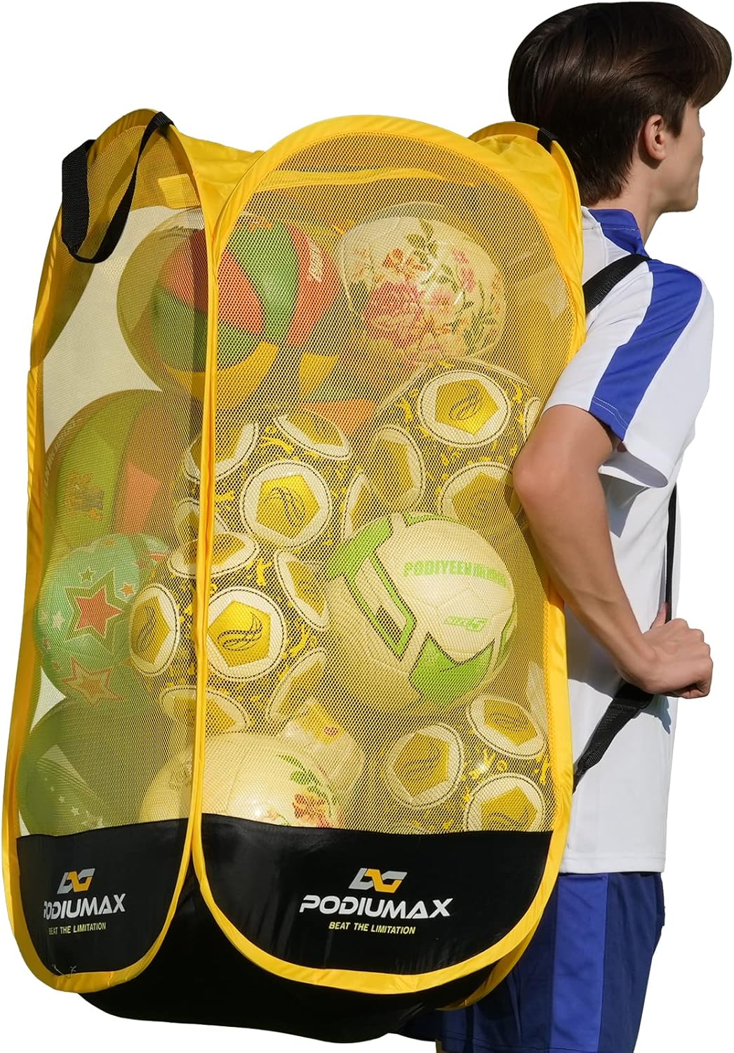 PodiuMax Soccer Ball Storage Backpack - Adjustable Shoulder Strap, Holds Up to 22 lbs | Versatile Sports Organizer