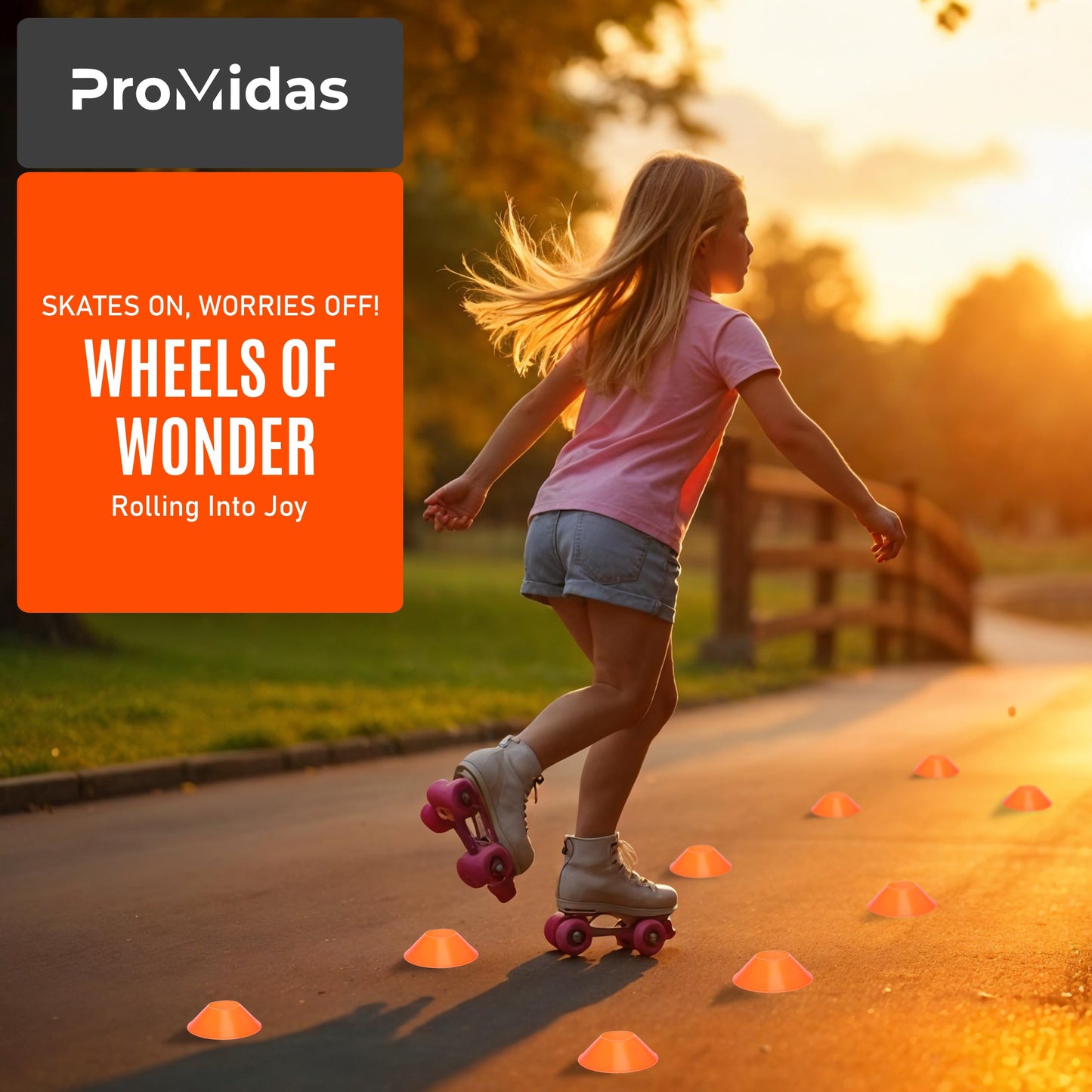 ProMidas Mini Cones for Sports - Better Space Utilization - Comes with Shoulder Strap - for Agility Training Drills (Orange - 25 Pack) (MC-Orange-25)