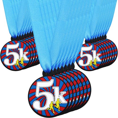 AmazingSpark 60 Pcs 2-Inch Rubber Race Award Medals - Bulk Winner Trophies for Team Competitions