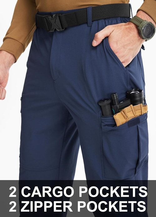 Libin Men's Hiking Pants - Lightweight Stretch Cargo with 8 Pockets | Quick-Dry & Water-Resistant Outdoor Gear