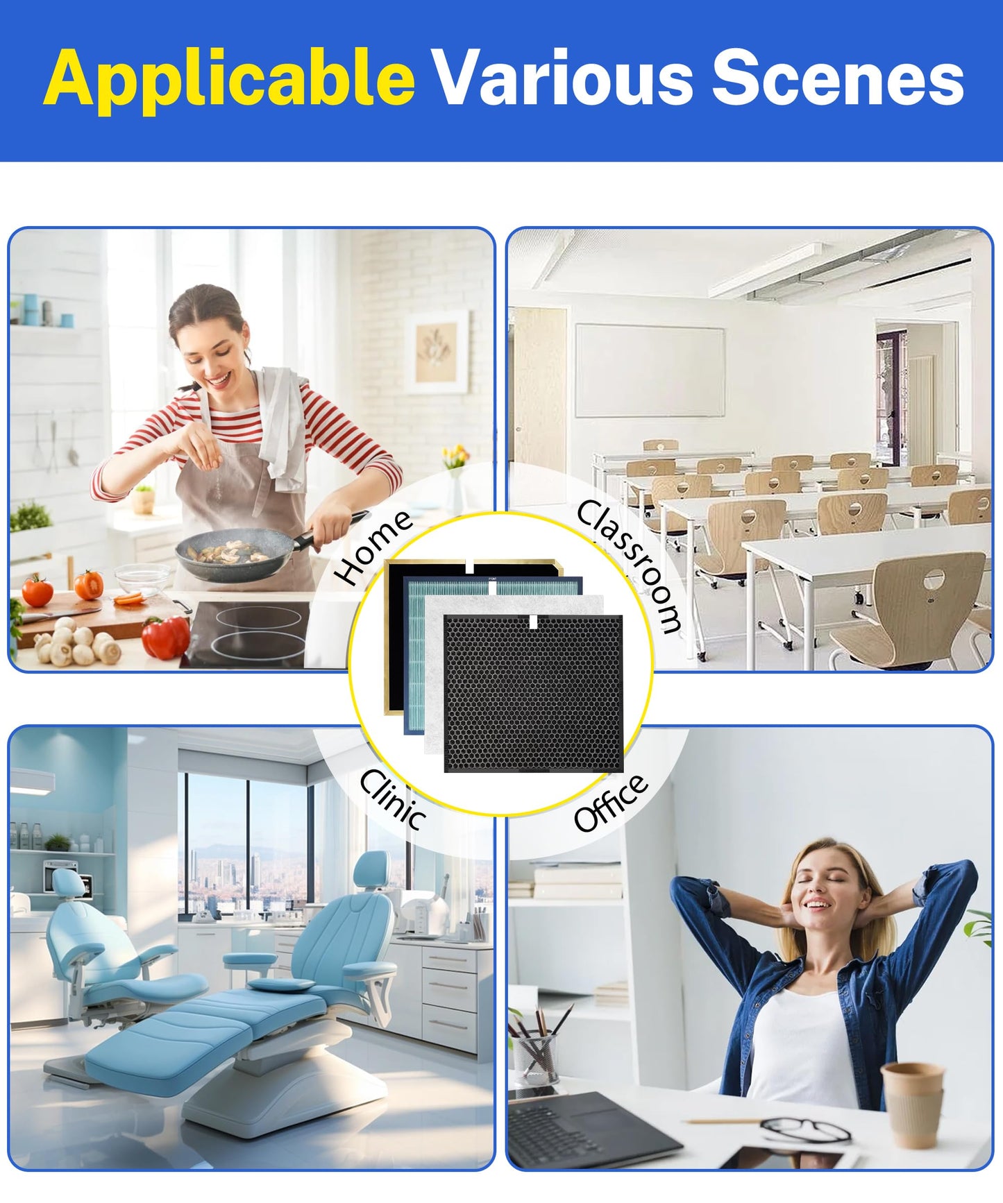 Facecool Replacement Filter Kit Compatible with Rabbit Air A3 MinusA3 Air Purifier, Models SPA-1000N(Odor Remover), with H13 HEPA and Activated Carbon filters