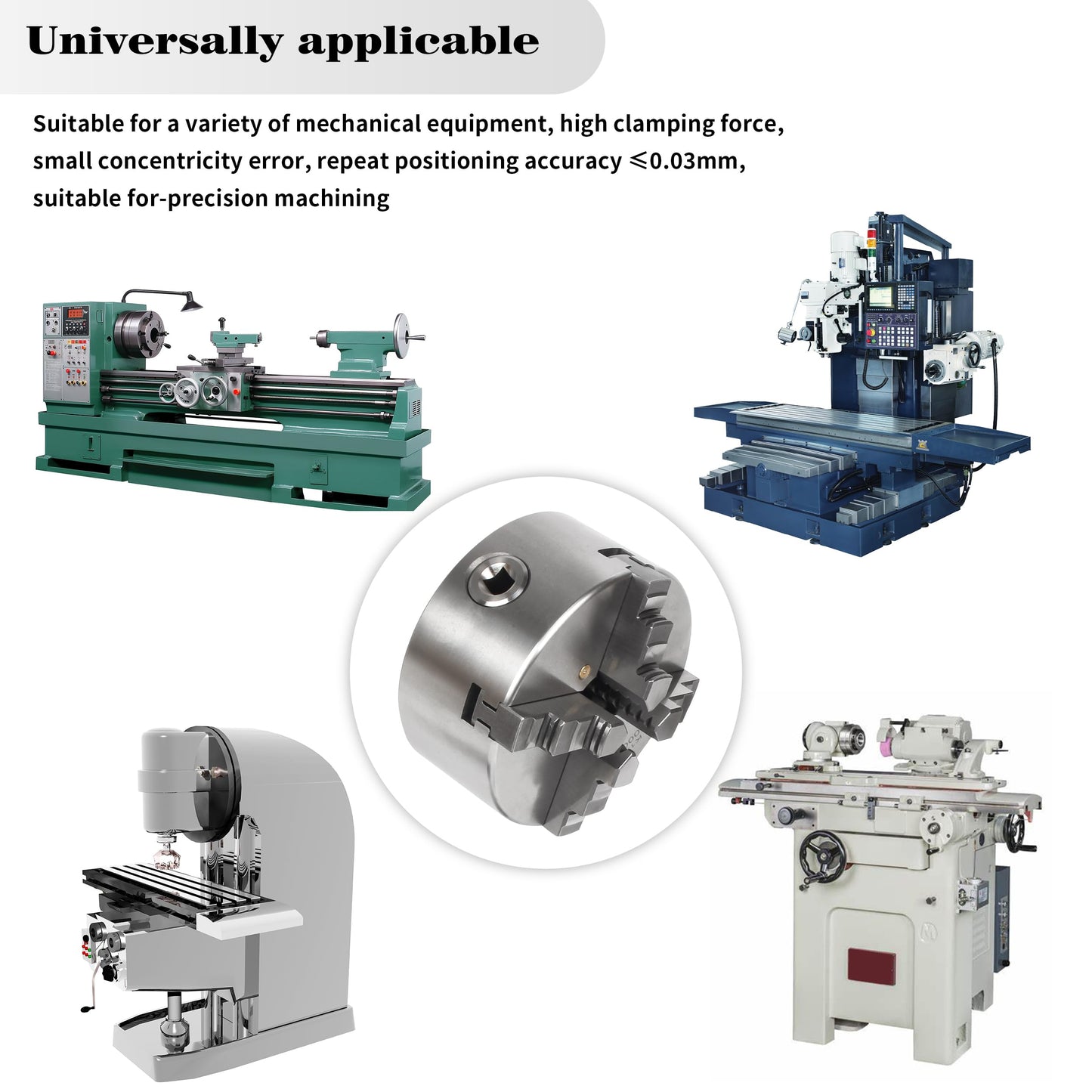 RATTMMOTOR 5" 4-Jaw K12-125mm Self-Centering Lathe Linkage Chuck 3000R/Min 100N.m 17KN, Precision Machining Center Wood Metal Lathe Chuck 30mm Through-Hole for CNC Router Engraver Milling Machine