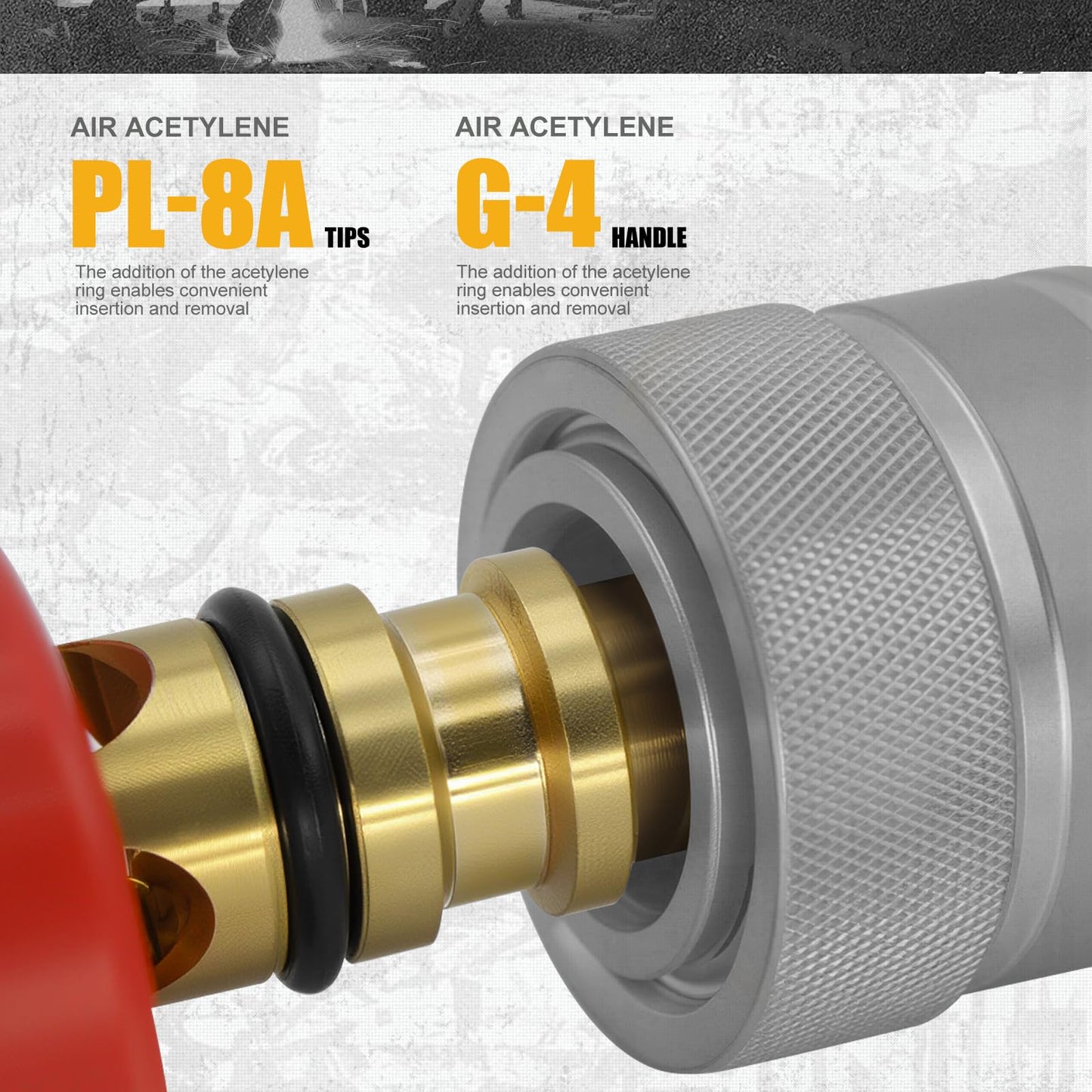 AWLOLWA Self Lighting PL-8A Tips, Air Acetylene, Swirl