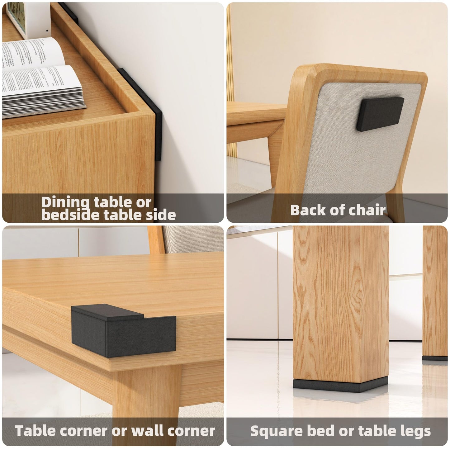 Furniture Wall Protectors, IPEROT 23Pcs EVA Foam Headboard Stoppers for Wall, Bed Stoppers for Headboard, 10Pcs (20mm Thick)+13Pcs (3mm Thick) Couch Wall Protector, Black Headboard Bumper